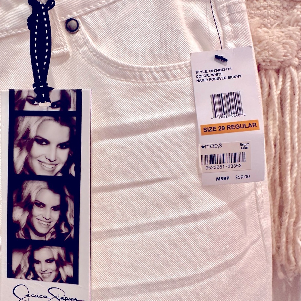 ❤️Jessica Simpson white Skinny Forever Jeans size 29 Regular - Picture 3 of 3